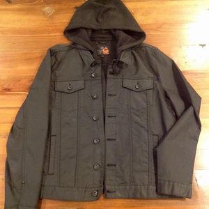 G by GUESS Men's Rakim Coated Denim Jacket